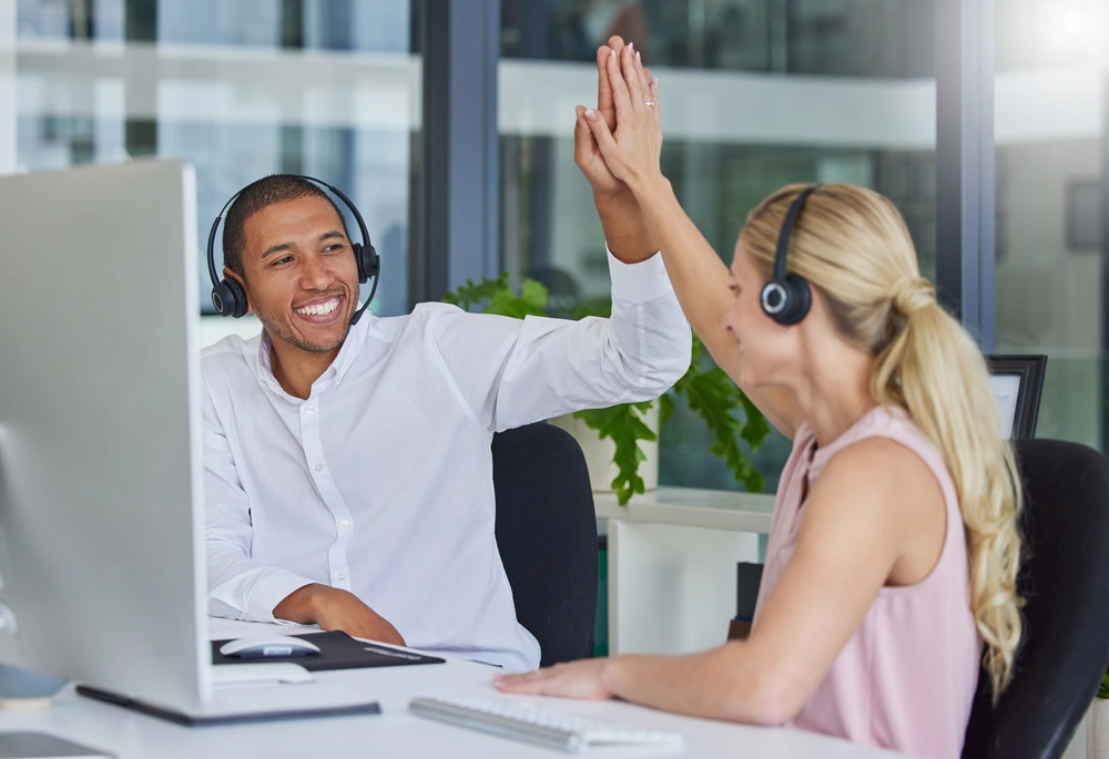 two people in the office